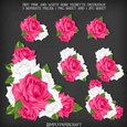 Hot Pink and White Rose Vignette Decoupage