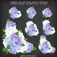 Lavender and White Rose Vignette Decoupage