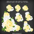 Lemon and White Rose Vignette Decoupage