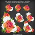 Pink Orange and White Rose Vignette Decoupage