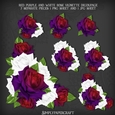 Purple Red and White Rose Vignette Decoupage