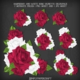 Raspberry and White Rose Vignette Decoupage