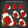 Red and White Rose Vignette Decoupage