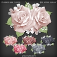 Flamingo Rose Cluster