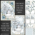 Blue Christmas Snowman and Poinsettia Mini Kit