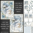 Blue Christmas Snowman Puppy and Poinsettias Mini Kit