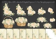 Lemon Watercolour Rose Vignette Basket and Papers