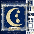 Navy and Gold Foil Crescent Moon Christmas 2