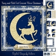 Navy and Gold Foil Crescent Moon Christmas 3
