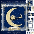 Navy and Gold Foil Crescent Moon Christmas 4