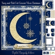Navy and Gold Foil Crescent Moon Christmas 7
