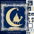 Navy and Gold Foil Crescent Moon Christmas 10