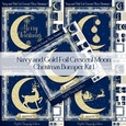 Navy and Gold Foil Crescent Moon Christmas Bumper Kit 1