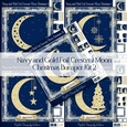 Navy and Gold Foil Crescent Moon Christmas Bumper Kit 2