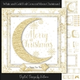 White and Gold Foil Crescent Moon Christmas 1