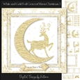 White and Gold Foil Crescent Moon Christmas 3