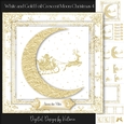 White and Gold Foil Crescent Moon Christmas 4