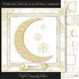 White and Gold Foil Crescent Moon Christmas 6