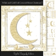 White and Gold Foil Crescent Moon Christmas 7