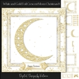 White and Gold Foil Crescent Moon Christmas 8