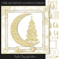 White and Gold Foil Crescent Moon Christmas 9