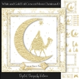 White and Gold Foil Crescent Moon Christmas 10
