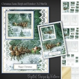 Christmas Santa Sleigh and Reindeer 7x5 Mini Kit