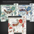 Santa and His Reindeer Open Book Bumper Set