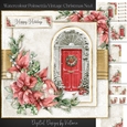 Watercolour Poinsettia Vintage Christmas No.4