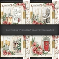 Watercolour Poinsettia Vintage Christmas Set