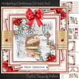 Hedgehog Christmas 7x7 inch No.1