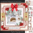 Hedgehog Christmas 7x7 inch No.4