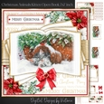 Christmas Animals Kitten Open Book 7x7 inch