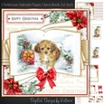 Christmas Animals Puppy Open Book 7x7 inch
