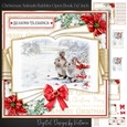Christmas Animals Rabbits Open Book 7x7 inch