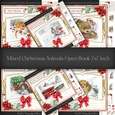 Mixed Christmas Animals Open Book 7x7 inch