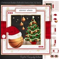 Christmas Basketball with Santa Hat 7x7 inch