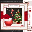 Christmas Cricket Ball with Santa Hat 7x7 inch