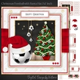 Christmas Football with Santa Hat 7x7 inch