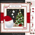 Christmas Golf Ball with Santa Hat 7x7 inch