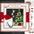 Christmas Rugby Ball with Santa Hat 7x7 inch