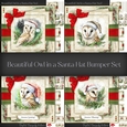 Beautiful Owl in a Santa Hat Bumper Set