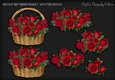 Vintage Red Roses Basket with Decoupage