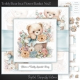 Teddy Bear in a Flower Basket No.2
