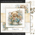 Teddy Bear in a Flower Basket No.4