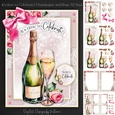 Its time to Celebrate! Champagne and Rose A5 No.4