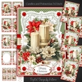 Candles and Poinsettias 7x5 inch