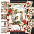 Robins and Poinsettias 7x5 inch