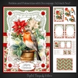 Robins and Poinsettias with Decoupage 7x5 inch No.2