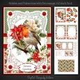 Robins and Poinsettias with Decoupage 7x5 inch No.4